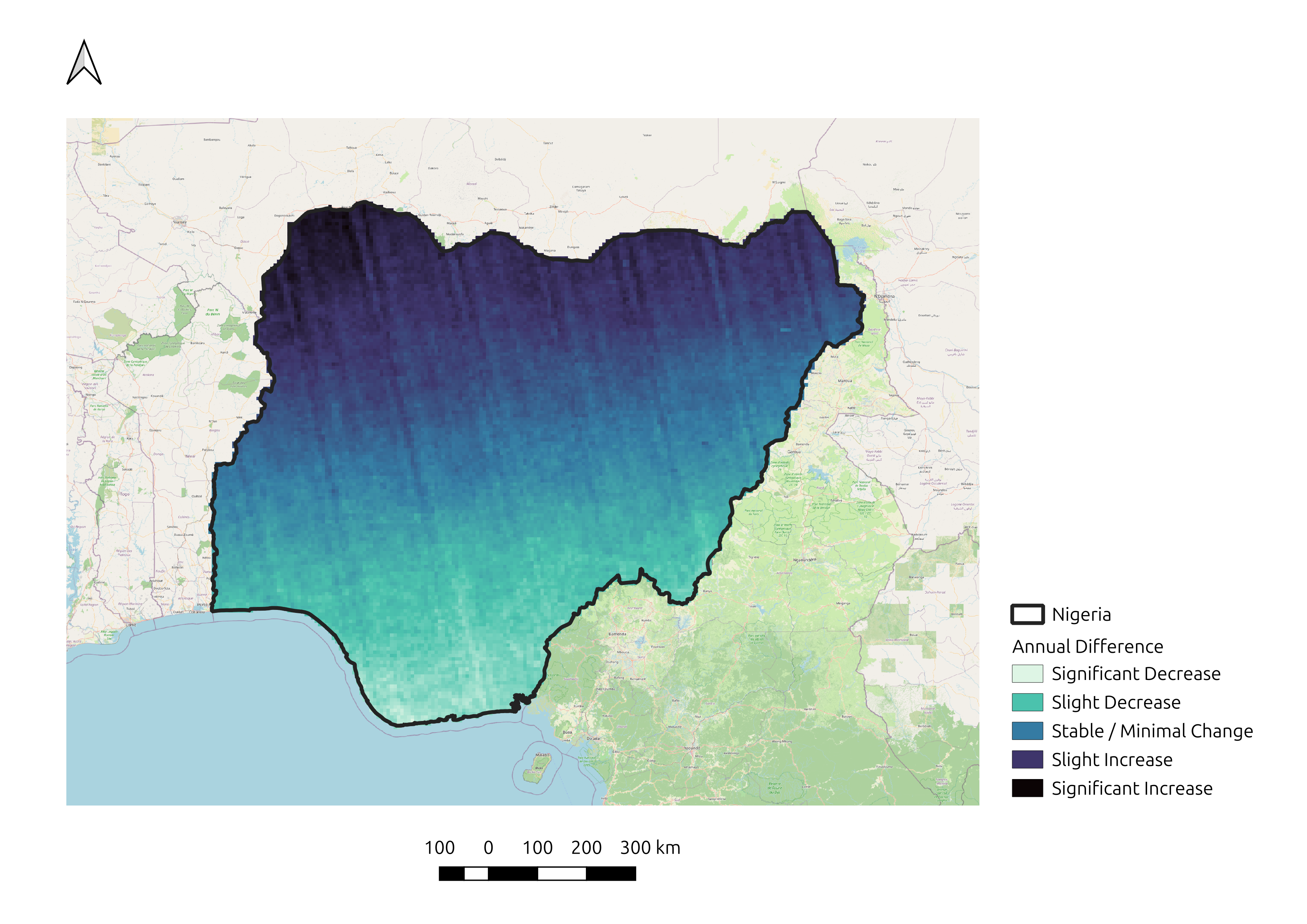 Ozone comparison between 2024 and 2025 in Nigeria